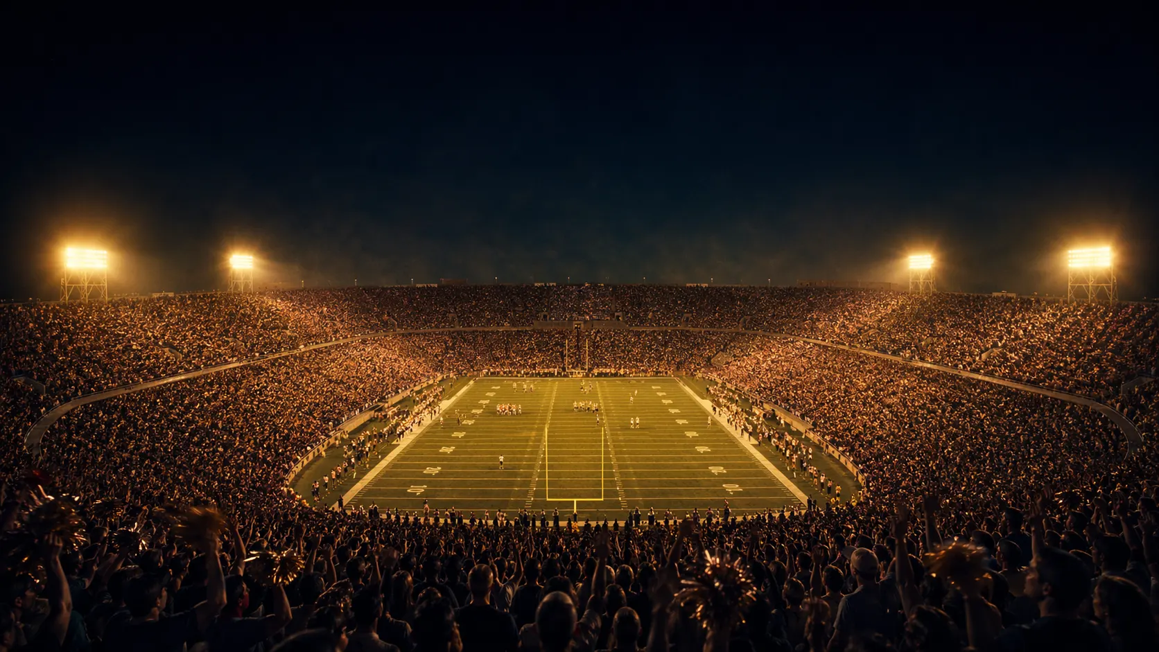 Michigan Stadium packed house at night